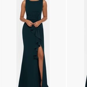 Betsy & Adam Dark Green Maxi Dress